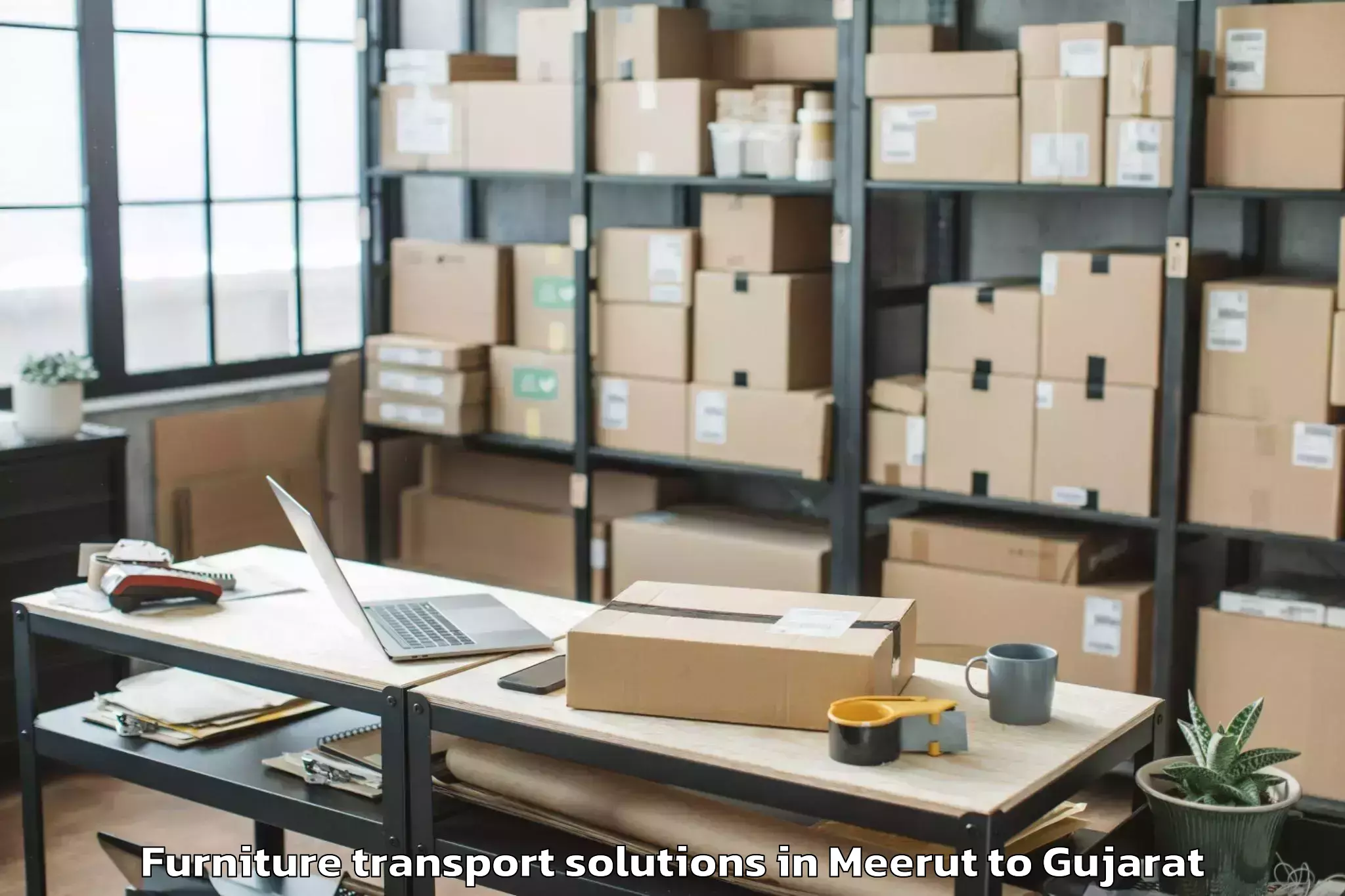 Book Your Meerut to Dhoraji Furniture Transport Solutions Today